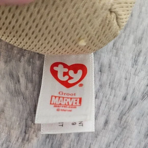 NWT Ty Beanie Baby Groot Plush 8” Marvel Guardians of the Galaxy w/ Heart Tags - Picture 6 of 9